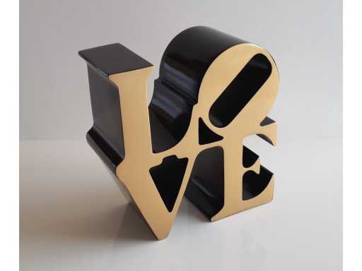 Robert Indiana - LOVE Sculpture (goud, zwart)