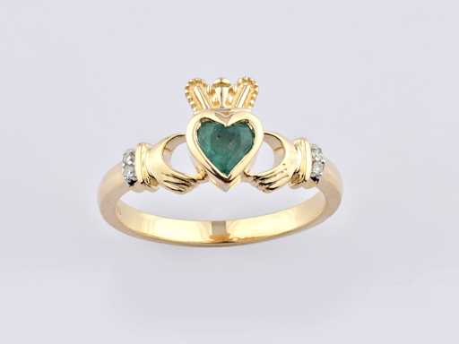 14 KT Yellow Gold Ring With Emerald