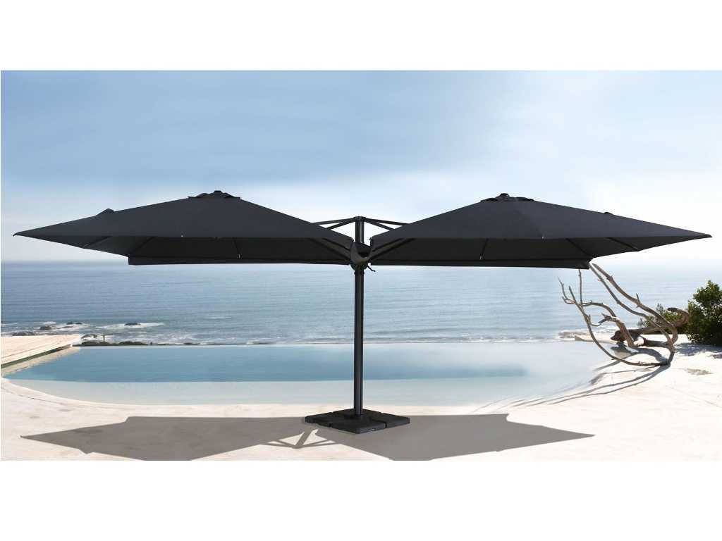 Vierdubbele hangende parasol Zwart (4 * 300x300cm)