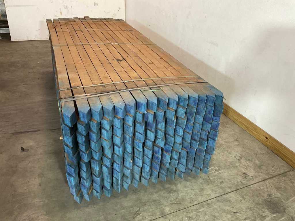 Paletto in legno duro Azobé a punta 275x7x7 cm (20x)