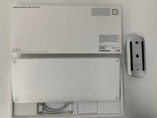 Apple - A2449 Magic Keyboard (turecka) z Touch ID + A1657 Magic Mouse