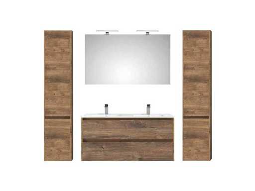 Pelipal - Calypsos 120 cm - Bathroom furniture set handleless Oak ribbeck + 2x High Cabinet