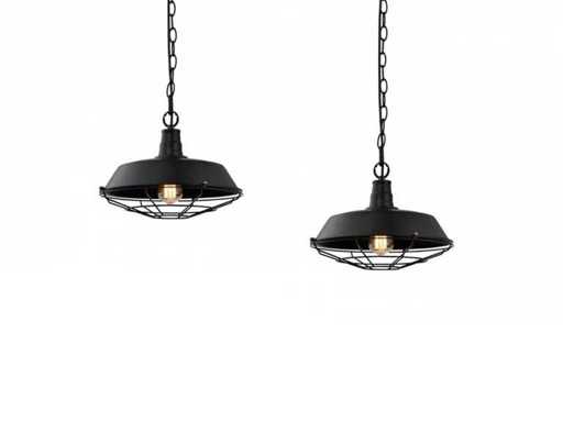 4 x lampes pendantes Lars Loft design noires