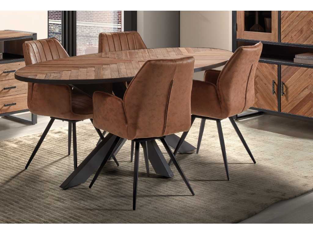 ALICANTE oval table 220 cm in solid wood
