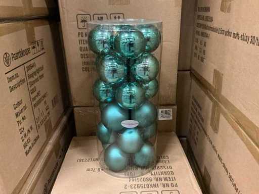 Partij kerstballen unbreakable&seamless D7cm l.blue 24-tube (40 tubes)