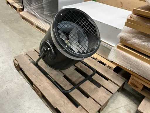 Soffiatore (ad esempio per Airdancer) 2KW nella custodia da trasporto con 4 ruote girevoli e coperchio incernierato, imbottito all'interno