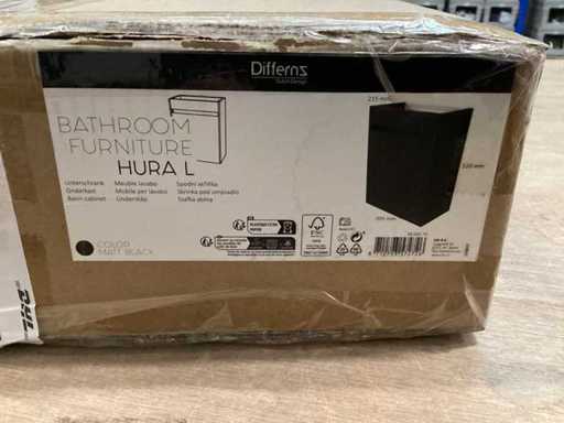 DIFFERNZ Hura L schwarze Waschbeckenmöbel unter dem Schrank