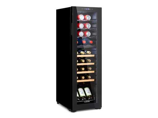 Klarstein Bovella 27 Duo+ Dual-Zone Wijnkelder 74L 27 Flessen Glasdeur