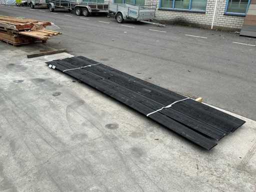 Vuren Halfhout Rabat Zwart 390x19,5x1,8 cm (5x)