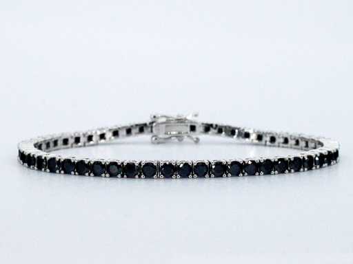 White tennis bracelet with black brilliants