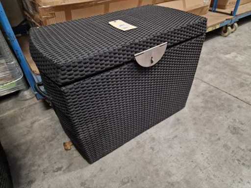 Domus - Wicker Kussenbox Ipanema Zwart Small met Gasdrukveren