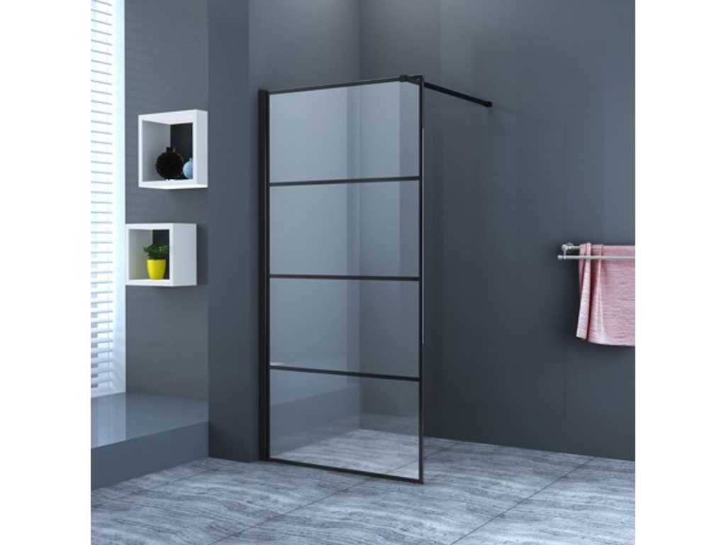 Diamond Line Finn - Walk-in shower / shower enclosure - 120x200 - Matt black profile - Clear glass - 8mm safety glass