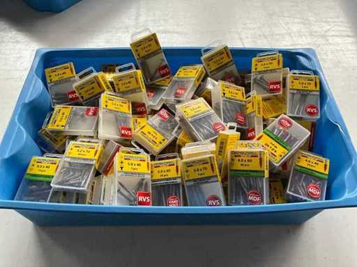 Rotadrill Assorti diverse schroeven RVS en verzinkt (100x)