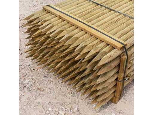 Stâlpi de grădină, lemn rotund cu vârf 8cm, 180 cm (78x)