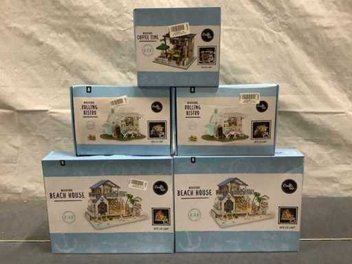 Verschiedene Miniaturbausätze – DIY-Modellbau (5x)