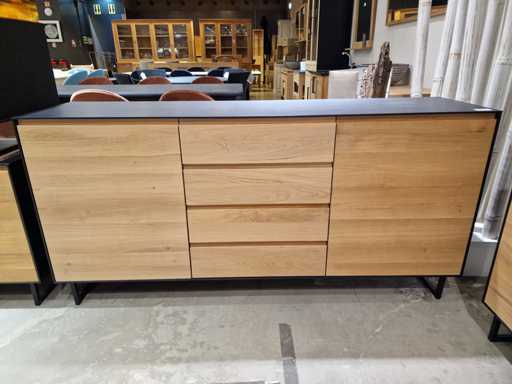 Buffet Castle-Line en chêne Alexi 180 x 46 x H86cm 2 portes - 4 tiroirs