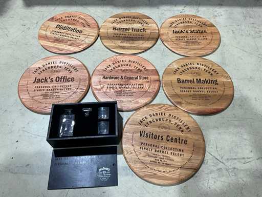 Barrel head x 7 en decanter set 