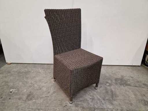 2 x Luxury Lounge - Wickerstoel Hoge Rug Fantasy Grijs Ronde Draad