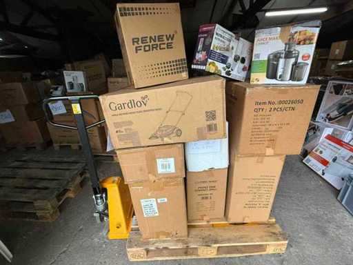 Pallet da restituzione di elettrodomestici, articoli fitness e elettrodomestici da cucina
