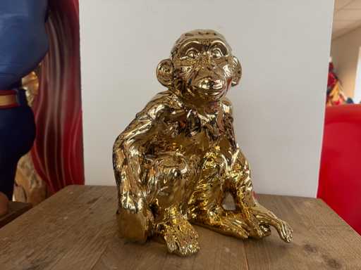 Monkey Chrome Gold H29cm