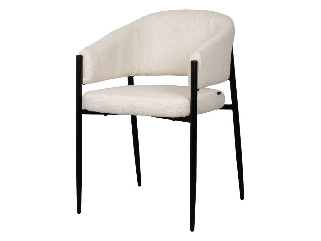 4x chaise de salle à manger design en bois Creme Boucle