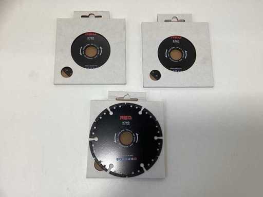 (3x) CZERWONY diamentowy młynek K780 (segmentowany) - 125 mm x 22,23 mm