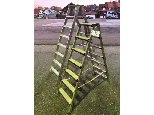   2 aluminium folding ladders