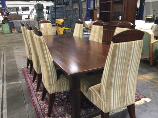 Dining area with 8 chairs