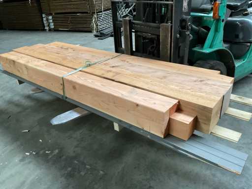 Stâlp rindonat Douglas 220x20x20 cm (4x)