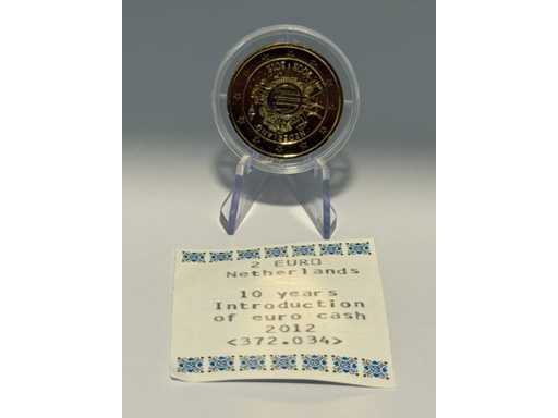 Moneta commemorativa da 2 euro placcata in oro Slovenia 2012 10 anni euro