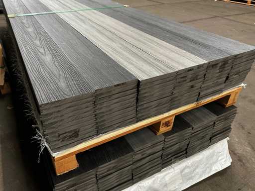 66x Verbunddeckplatten massiv anthrazit/grau 400x18x2 cm – Ko-Extrusion