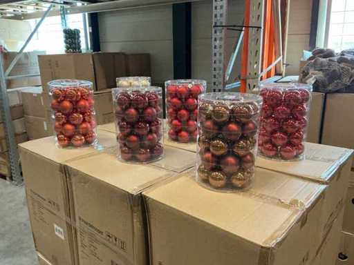 Partij diverse glazen kerstballen 60mm 30/tube (96 tubes)