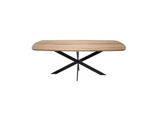 Dąb jadalny – Duński Owalny – 160x100x76 cm – Naturalny – Noga pająka 5x10 – 3 cm