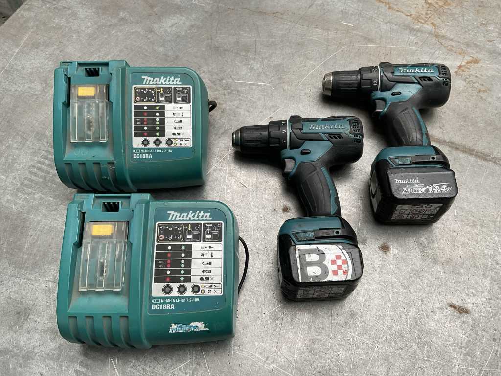 Makita - DDF470 - Drill driver + battery + charger (2x)