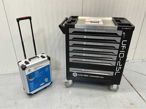 Ultra Force Equipment - Tool trolley 7 drawers filled with 258 pcs AND Trolley 725 pcs