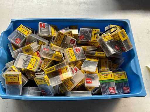 Rotadrill Verschiedene Schrauben aus Edelstahl, verzinkt und Messing in Blase (100x)