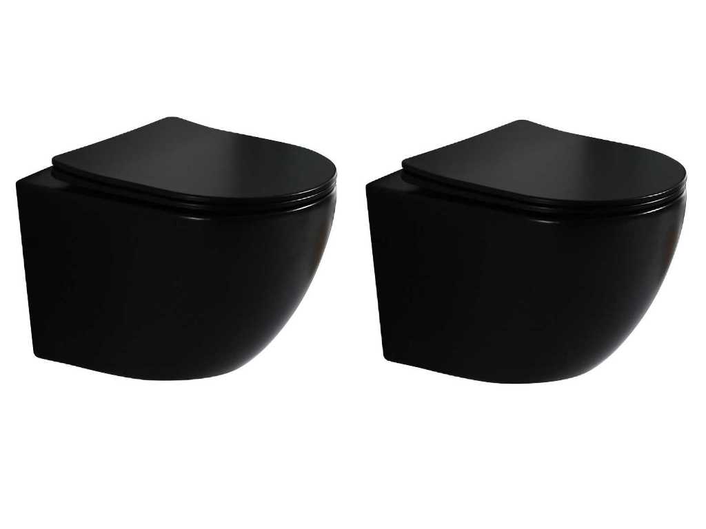 Hangende rimless toiletten - Alaska (mat zwart)