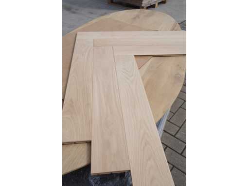 66 m² Parchet în heringbone din stejar masiv 15mm