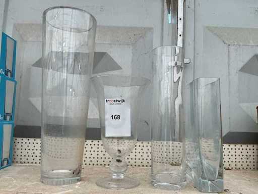Glass flower vase (4x)