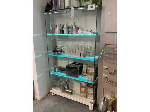 Mobile glass display cabinet