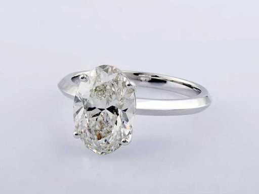 14 KT witgouden ring met 3,01 cts laboratoriumgekweekte diamant