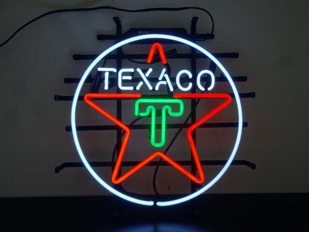 TEXACO - Enseigne NÉON (verre) - 40 cm x 40 cm