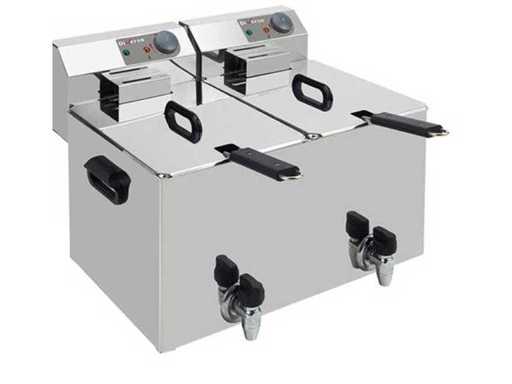 Diamond - 2x 8 liter elektrische tafelfriteuse + afvoerkraan - Diamond - WR-EF16-D8