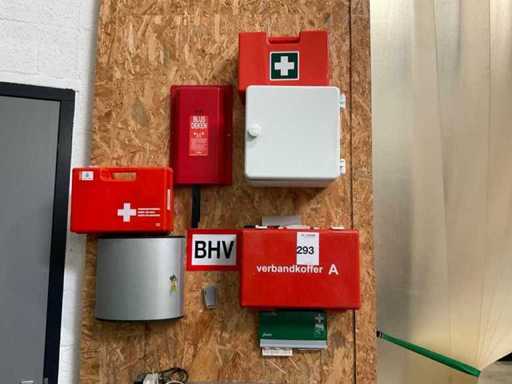 First aid kits and key cabinet