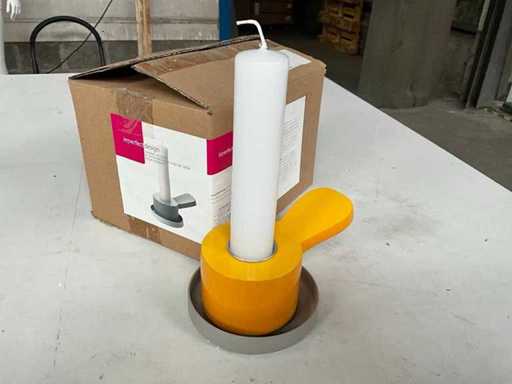 Candelabro Imperfectdesign Ø9 x l 16 x 8,4 cm di altezza giallo/grigio con candela (60x)