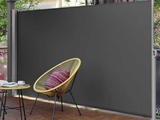 Zijluifel met doos in uitschuifbaar roestbestendig staal 200 x 400 cm