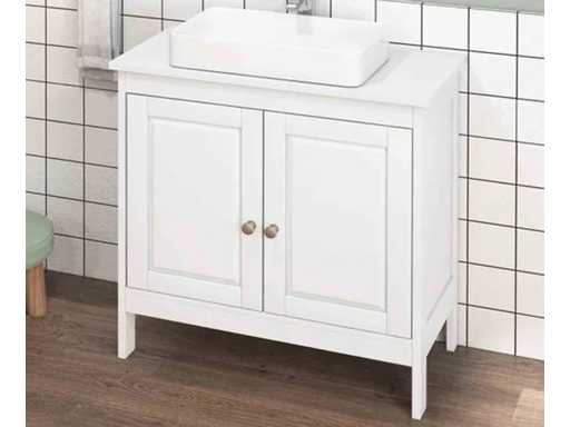 White freestanding vanity unit