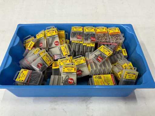 Rotadrill Assorti diverse schroeven RVS, messing en verzinkt (100x)