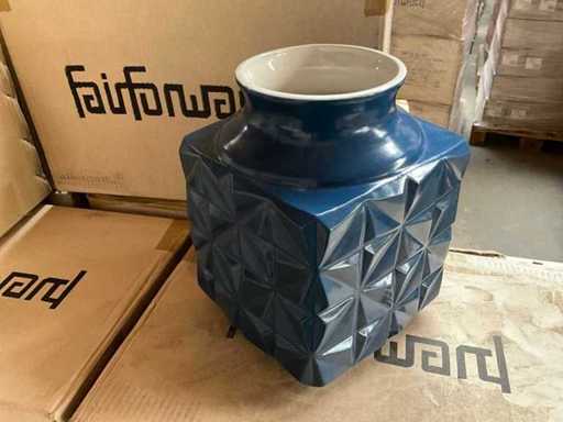 Fair Trade vaas Suai keramiek blauw +/- 19x25 cm (51x)