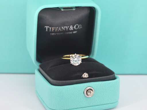 Tiffany & Co gouden solitair ring met diamant 1.29 carat